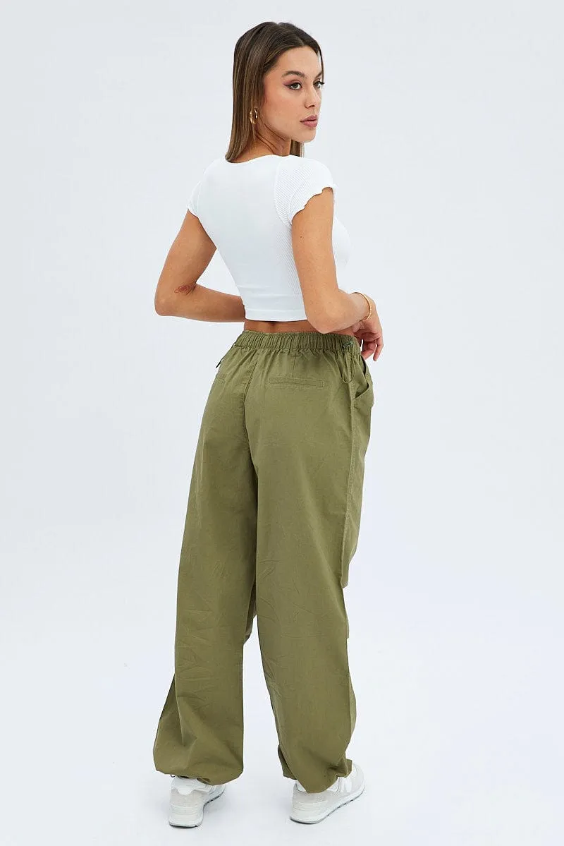 Green Parachute Cargo Pants sold by Ally Fashion product image thumbnail 5