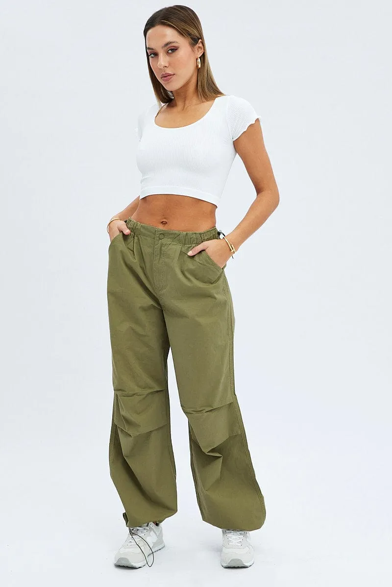 Green Parachute Cargo Pants sold by Ally Fashion product image thumbnail 3