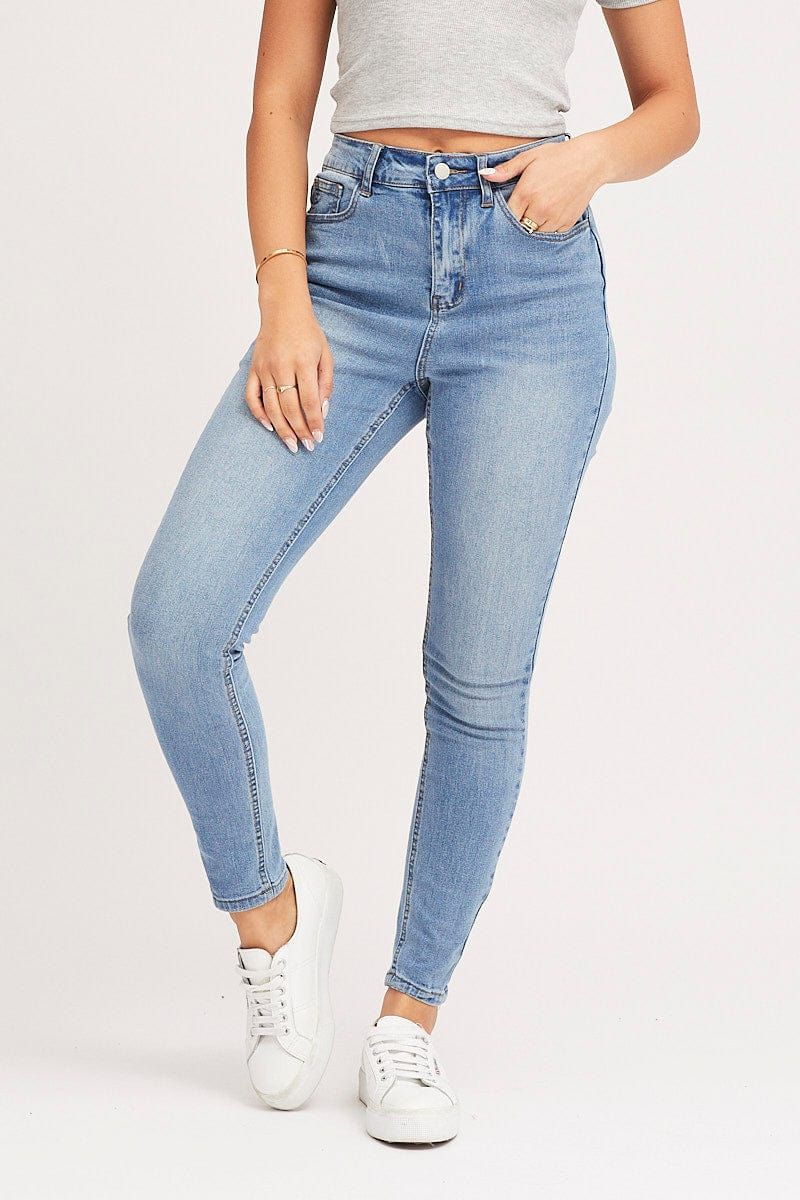 Blue High Rise Skinny Denim Jean sold by Ally Fashion product image thumbnail 2