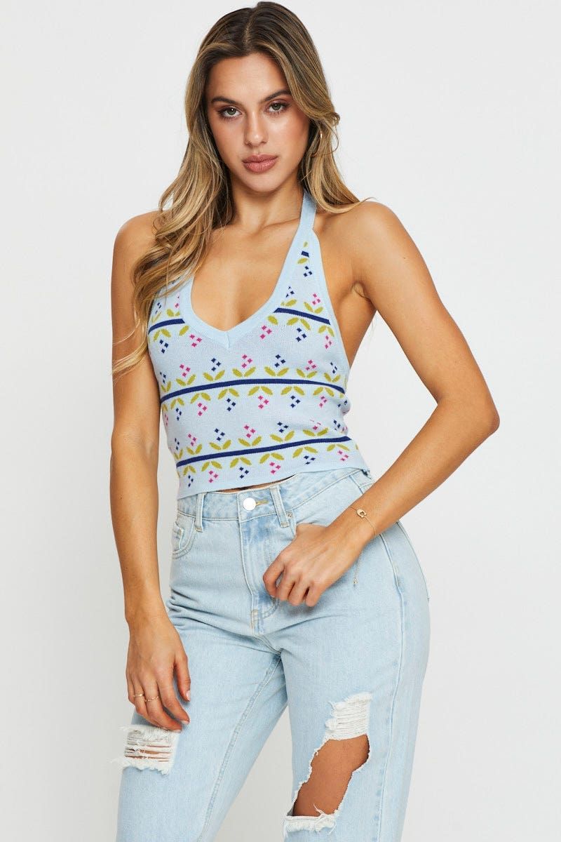 Print Halter Top sold by Ally Fashion
