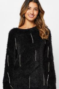 Black Oversized Fluffy Knit sold by Ally Fashion