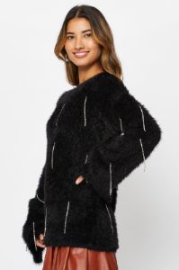 Black Oversized Fluffy Knit sold by Ally Fashion