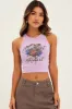 Purple Tank Top Round Neck Digital Print sold by Ally Fashion