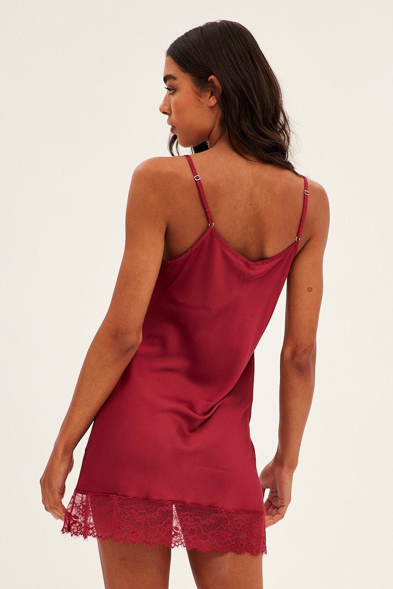 Red Satin Nightie Sleeveless sold by Ally Fashion product image thumbnail 5