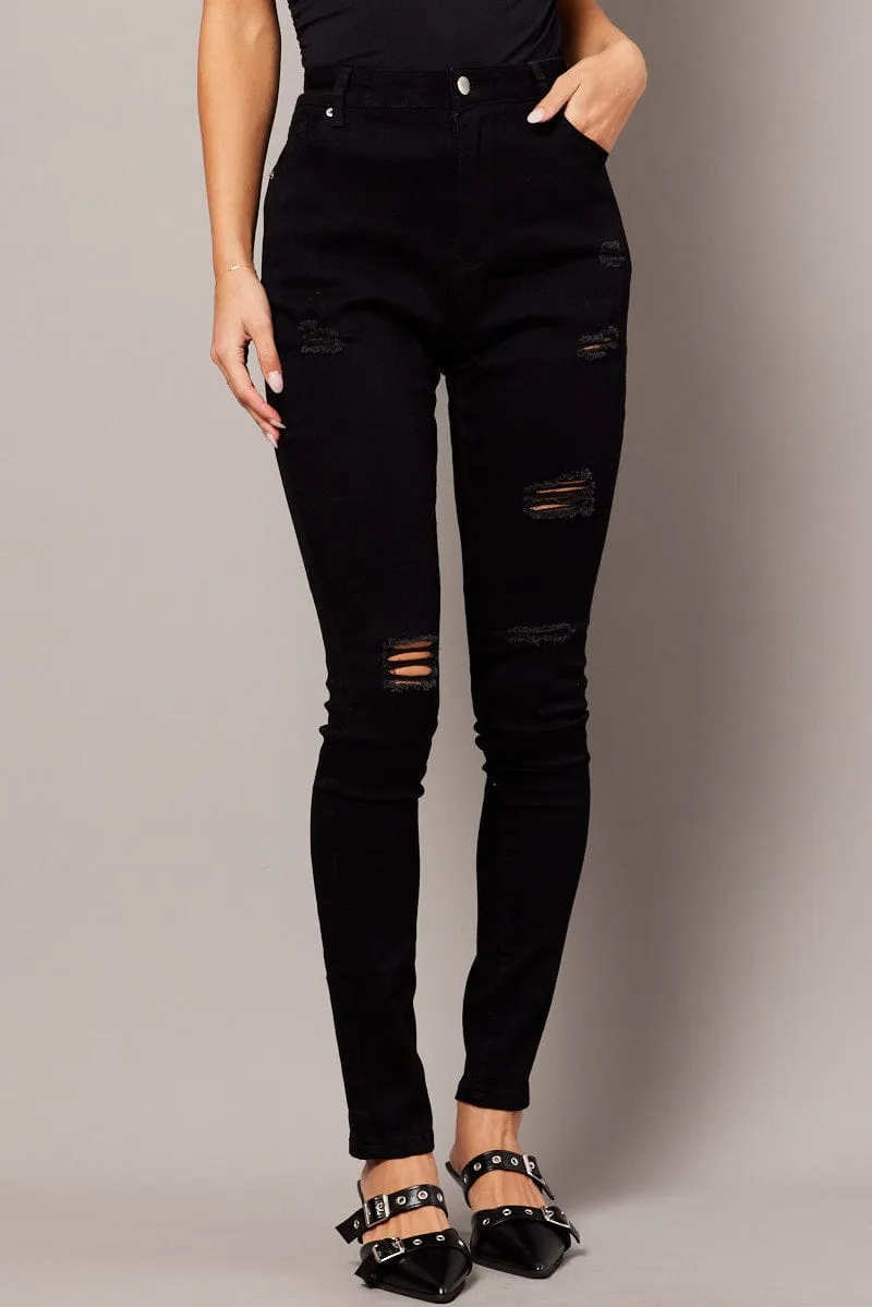 Black Skinny Jean High Rise sold by Ally Fashion product image thumbnail 3