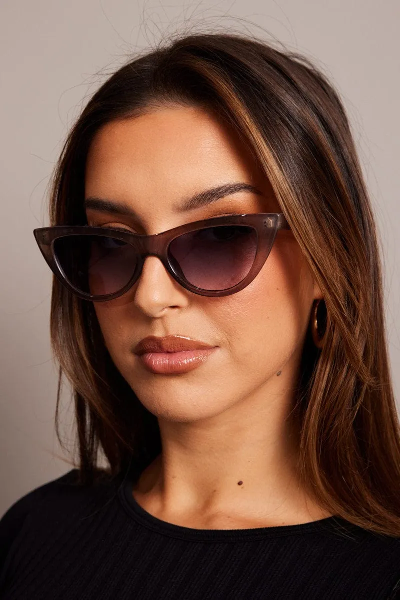 Grey Cat Eye Sunglasses sold by Ally Fashion