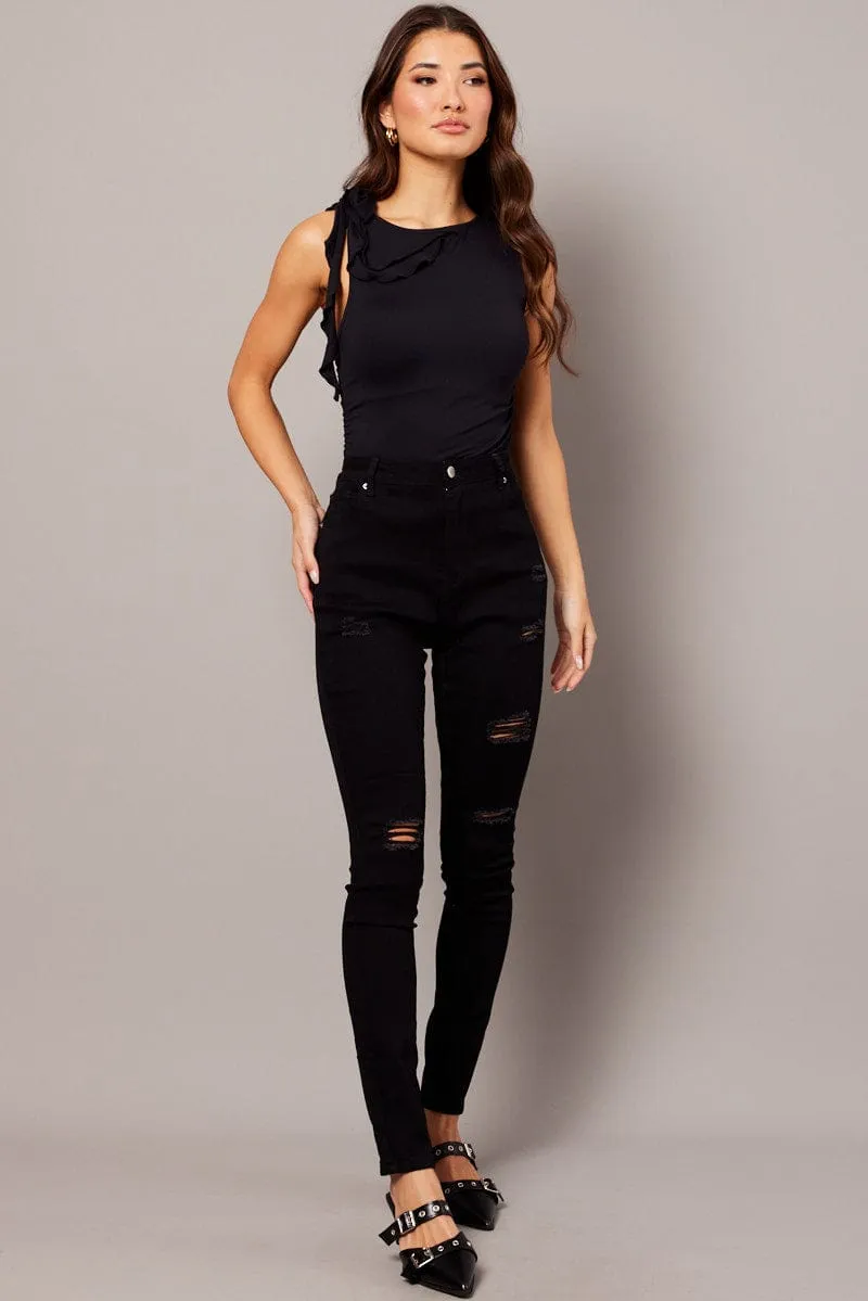 Black Skinny Jean High Rise sold by Ally Fashion product image thumbnail 2