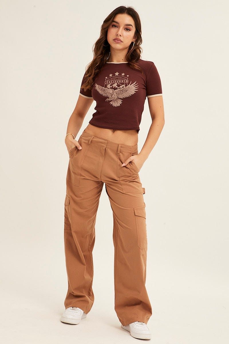 Beige Cargo Pant Mid Rise sold by Ally Fashion