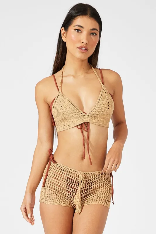 Brown Crochet Bikini Set sold by Ally Fashion