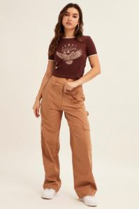 Beige Cargo Pant Mid Rise sold by Ally Fashion