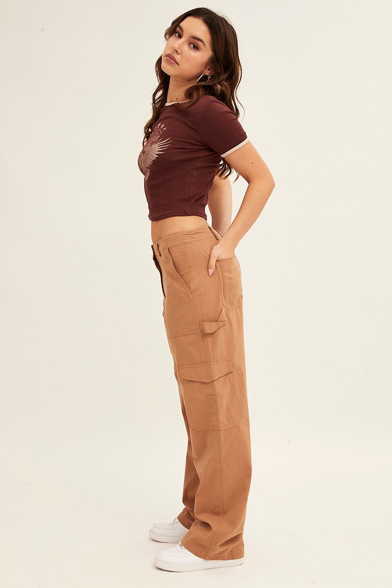 Beige Cargo Pant Mid Rise sold by Ally Fashion product image thumbnail 4