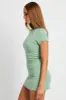 Green Mini Dress Short Sleeve Crew Neck sold by Ally Fashion