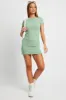 Green Mini Dress Short Sleeve Crew Neck sold by Ally Fashion