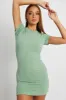 Green Mini Dress Short Sleeve Crew Neck sold by Ally Fashion