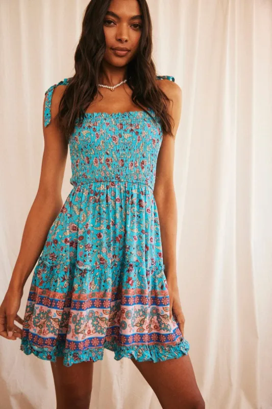 Print Boho Print Mini Dress Sleeveless Fit & Flare sold by Ally Fashion