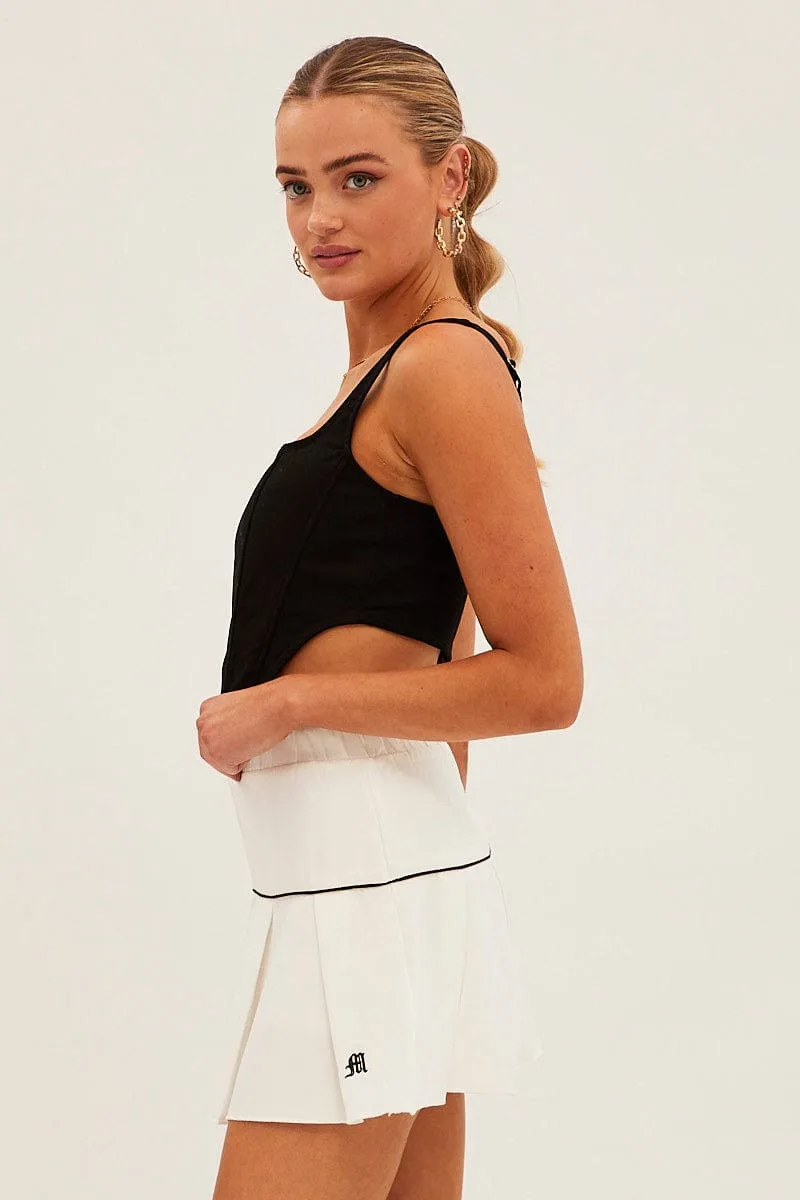 White Pleated Tennis Mini Skort Skirt sold by Ally Fashion product image thumbnail 4