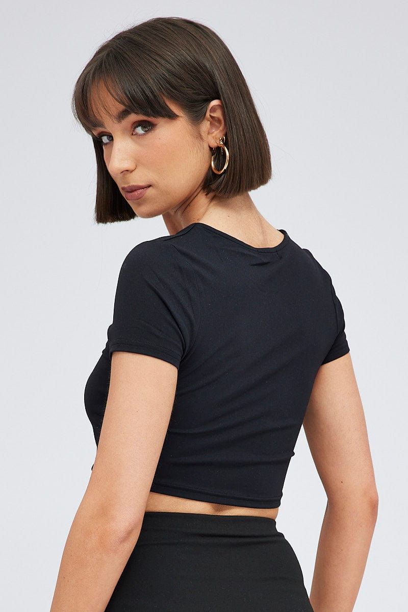 Black Supersoft Crop Top Short Sleeve sold by Ally Fashion product image thumbnail 5