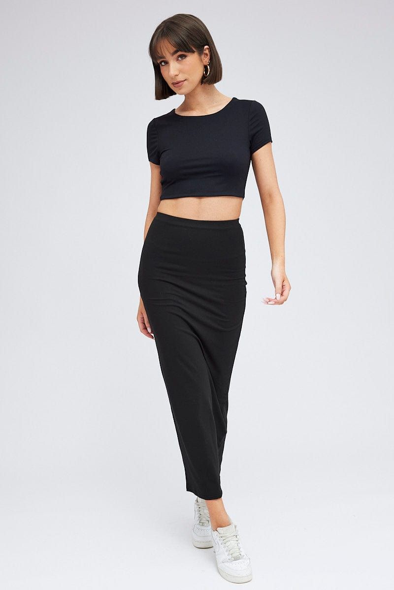 Black Supersoft Crop Top Short Sleeve sold by Ally Fashion product image thumbnail 2