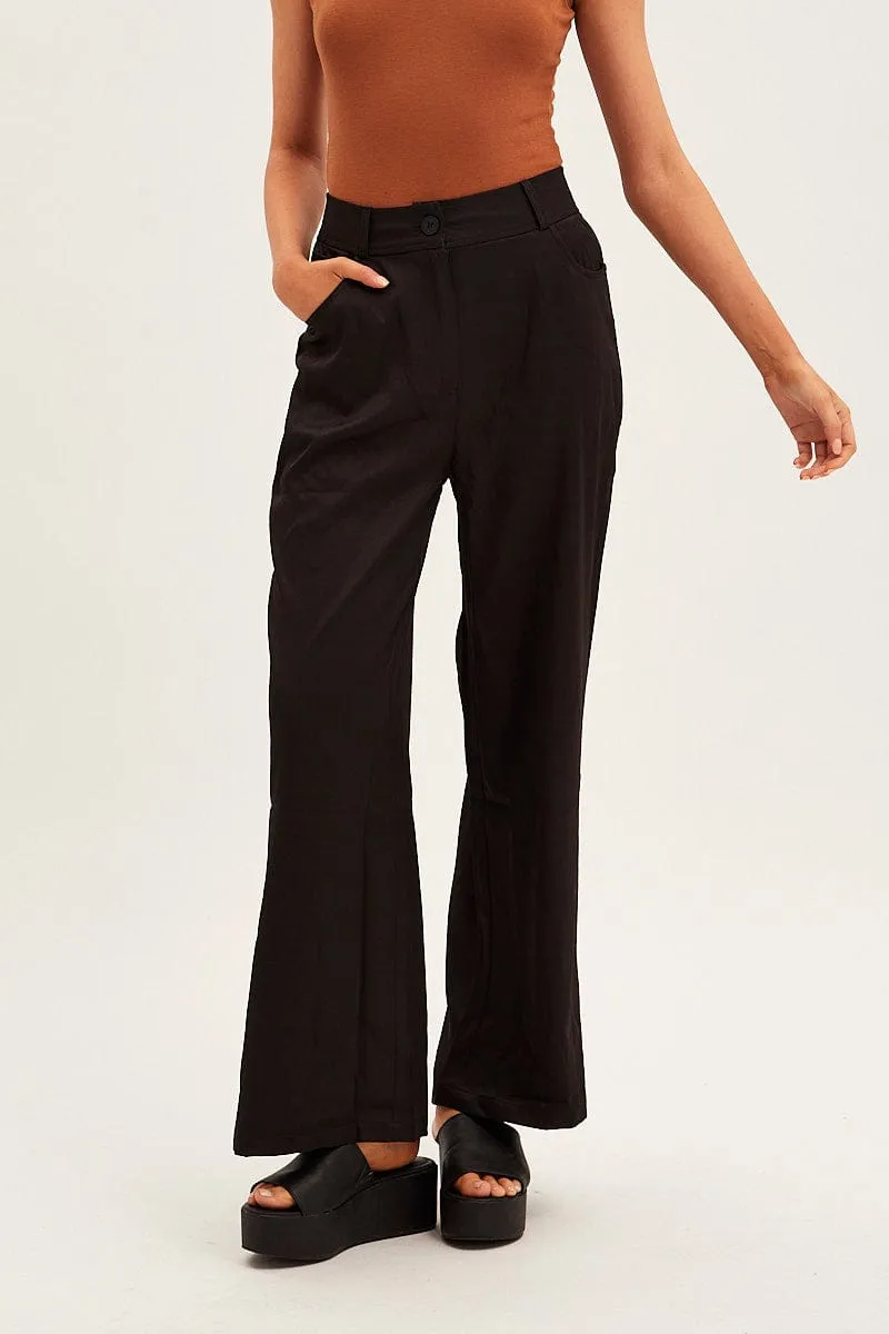 Black Wide Leg Pants High Rise sold by Ally Fashion product image thumbnail 2