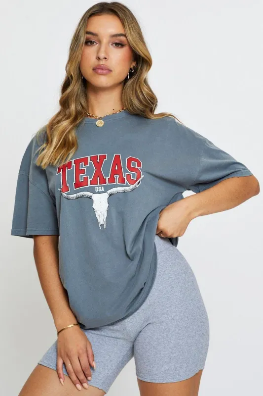 Grey Graphic T Shirt Short Sleeve sold by Ally Fashion