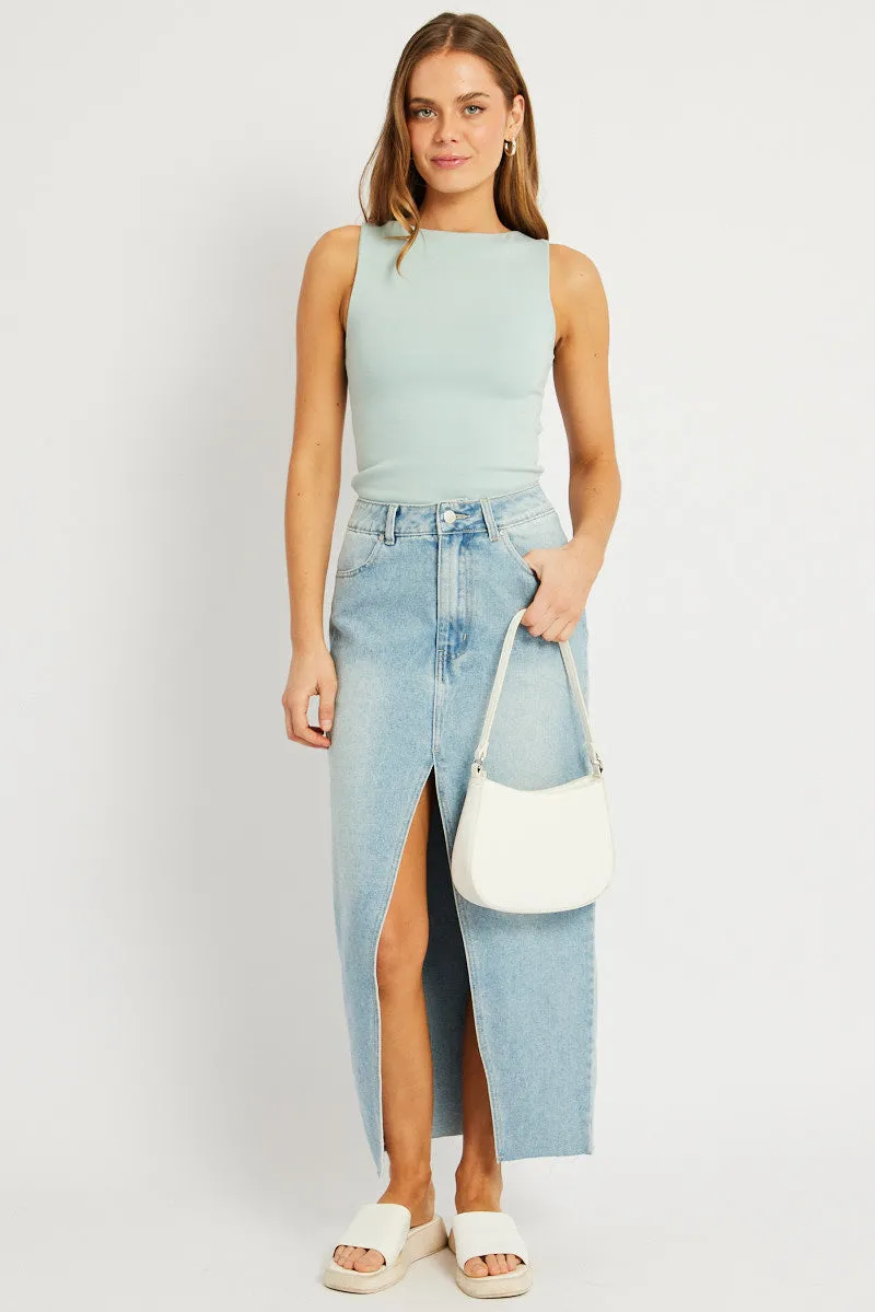 Green Tank Top Sleeveless Boat Neck sold by Ally Fashion product image thumbnail 2