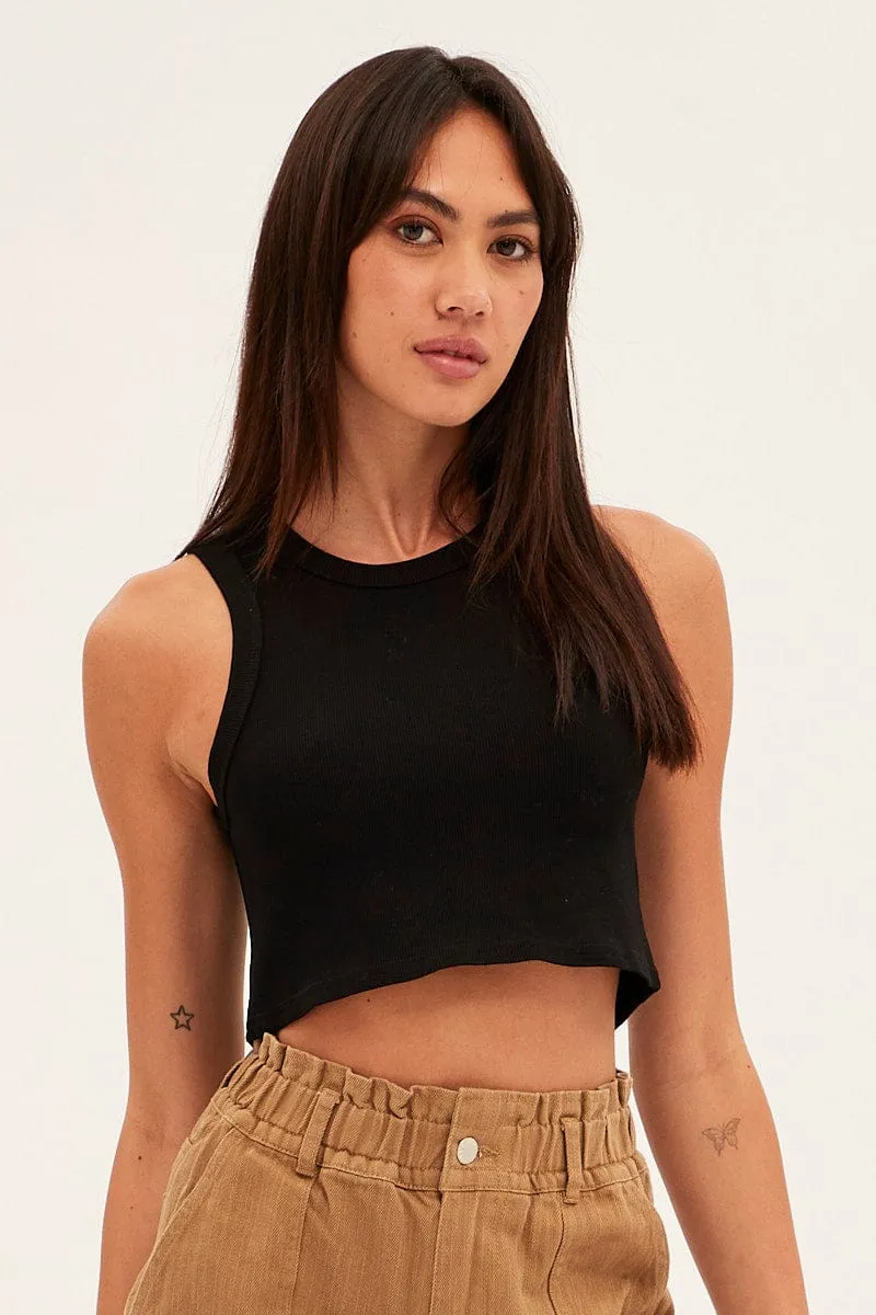 Black Tank Top Sleeveless Crew Neck sold by Ally Fashion product image thumbnail 3