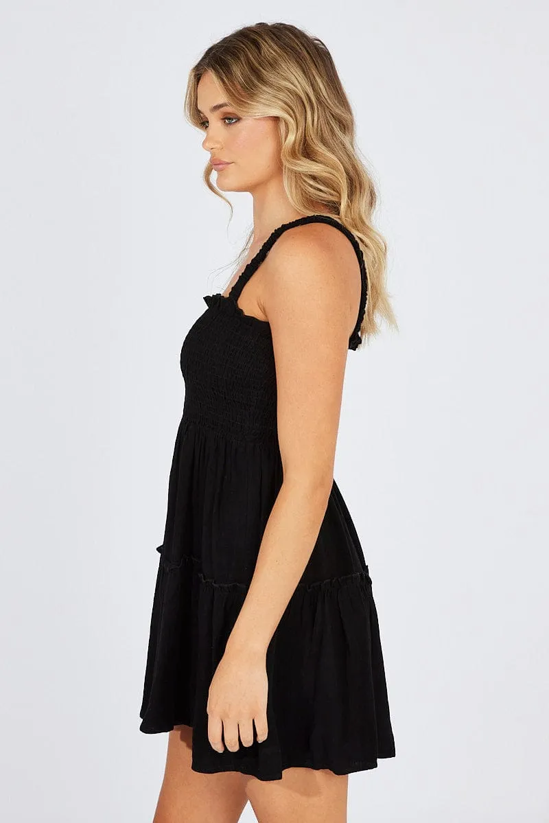 Black Fit And Flare Dress Sleeveless Mini sold by Ally Fashion product image thumbnail 4