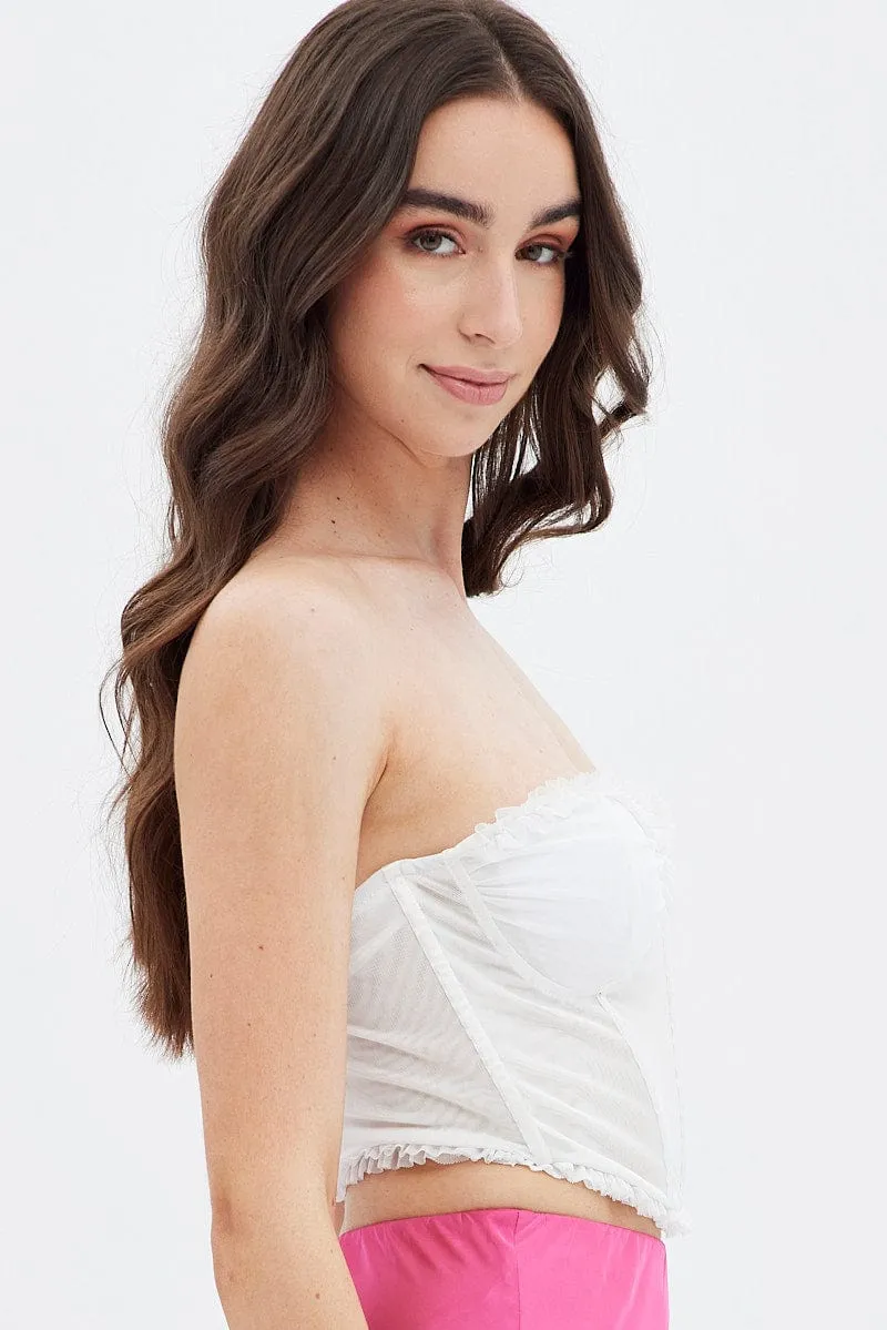 White Mesh Corset Top Lingerie sold by Ally Fashion product image thumbnail 4