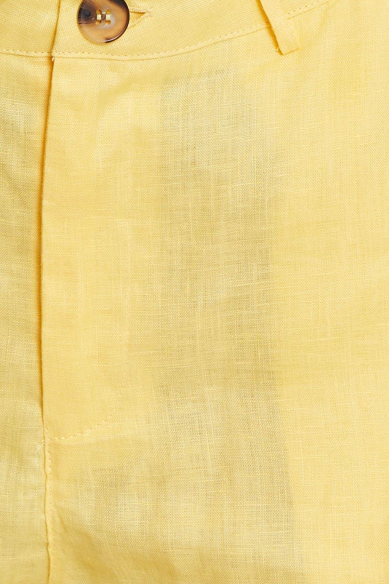 Yellow Shorts Linen sold by Ally Fashion product image thumbnail 5