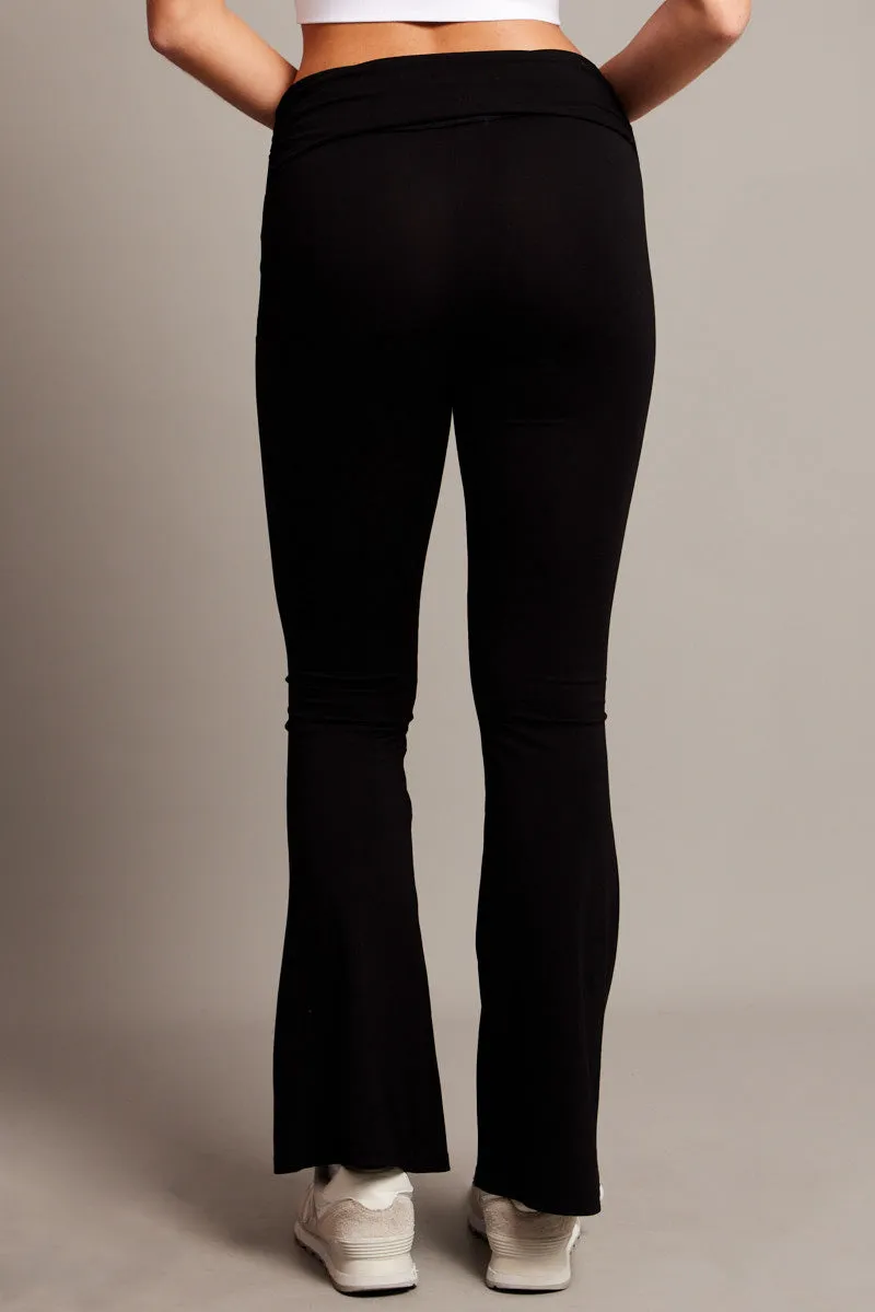 Black Flare Leg Pants Side Ruched sold by Ally Fashion product image thumbnail 5