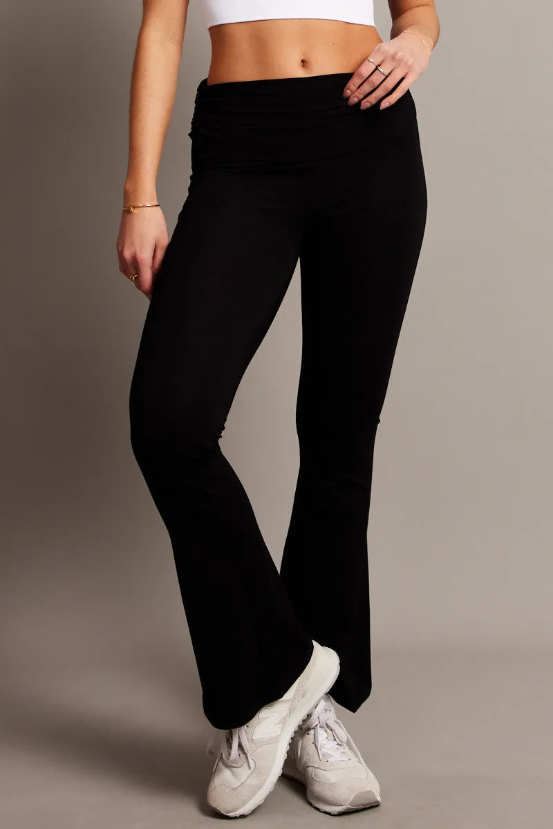 Black Flare Leg Pants Side Ruched sold by Ally Fashion product image thumbnail 3