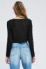 Black Crochet Knit Cardigan Long Sleeve sold by Ally Fashion