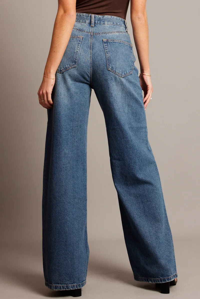 Denim Wide Leg Jean Mid Rise sold by Ally Fashion product image thumbnail 5