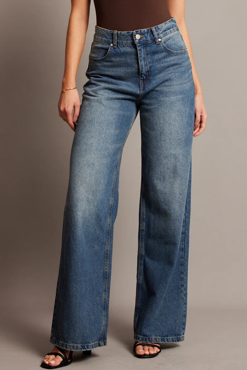 Denim Wide Leg Jean Mid Rise sold by Ally Fashion product image thumbnail 3