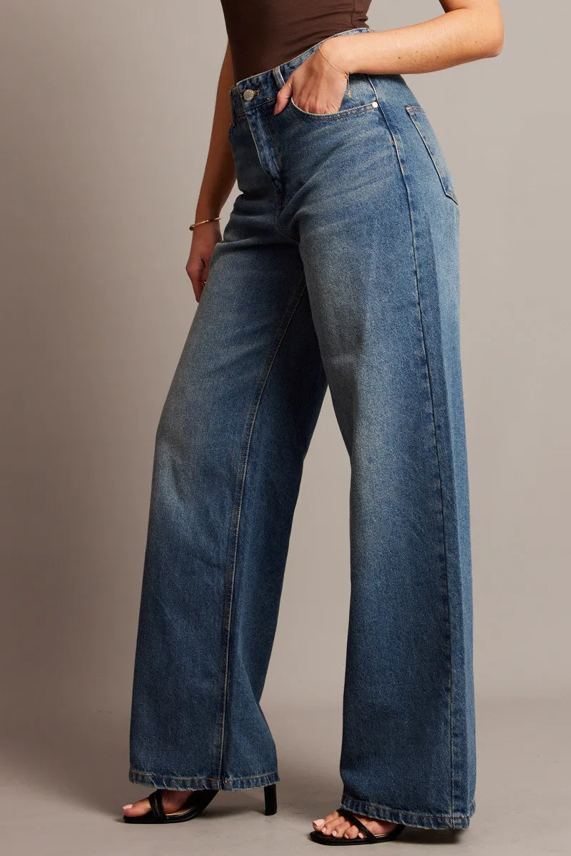 Denim Wide Leg Jean Mid Rise sold by Ally Fashion product image thumbnail 4