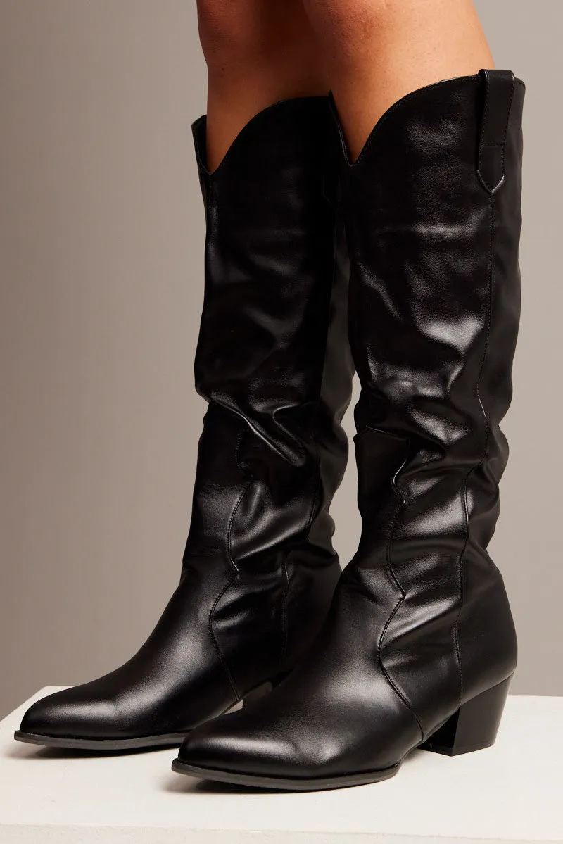 Black Cowboy Boots sold by Ally Fashion product image thumbnail 2