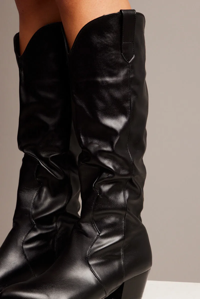 Black Cowboy Boots sold by Ally Fashion product image thumbnail 3