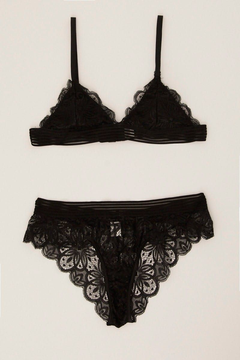 Black Lace Lingerie Set sold by Ally Fashion