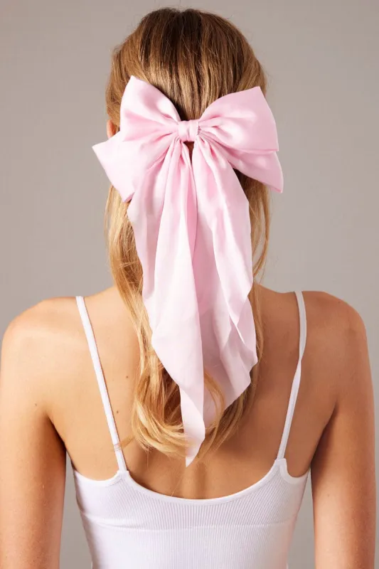 Pink Large Bow Hair Clip sold by Ally Fashion