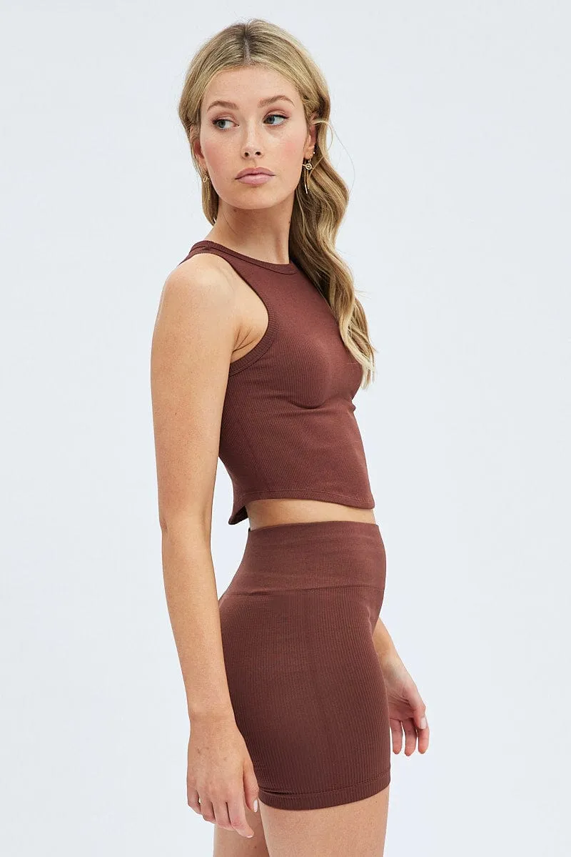 Brown Bike Shorts Seamless sold by Ally Fashion product image thumbnail 4