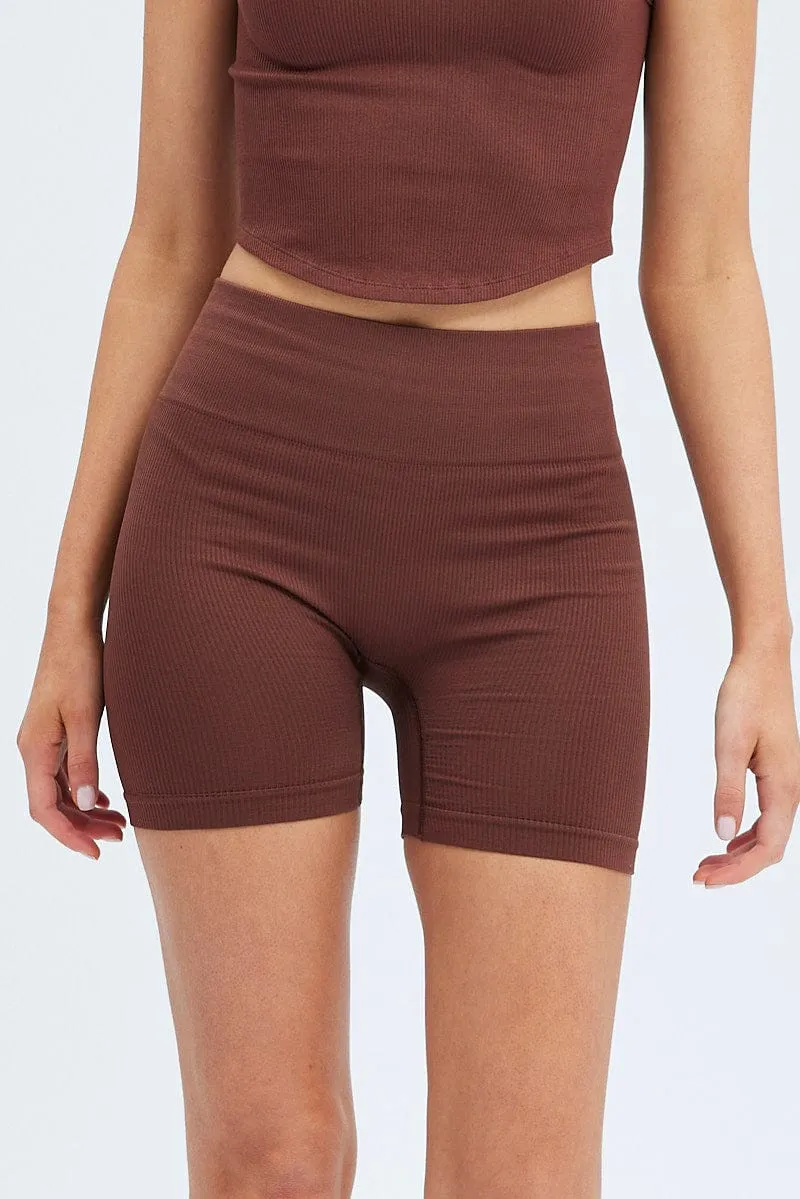 Brown Bike Shorts Seamless sold by Ally Fashion product image thumbnail 2
