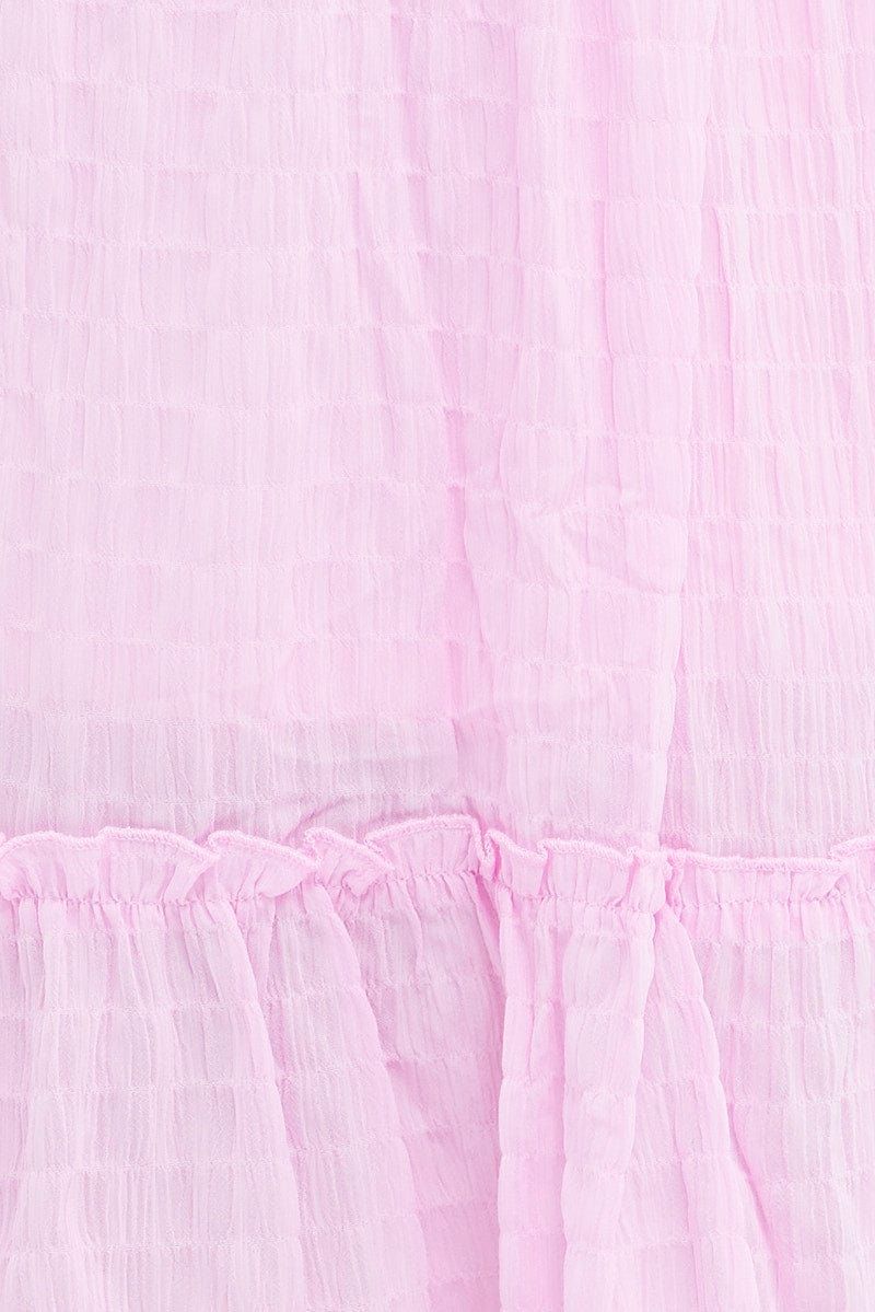 Pink Midi Dress Shirred Bust Tiered sold by Ally Fashion product image thumbnail 6