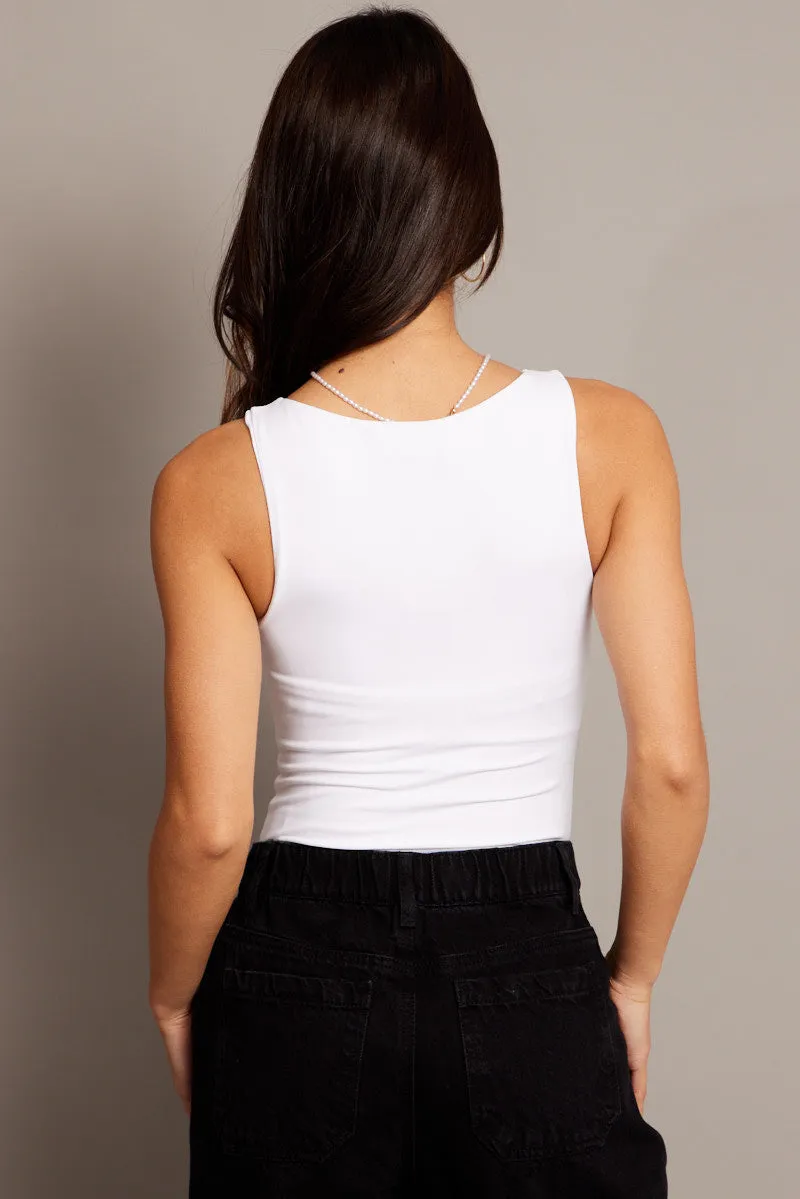 White Supersoft Bodysuit Sleeveless sold by Ally Fashion product image thumbnail 4