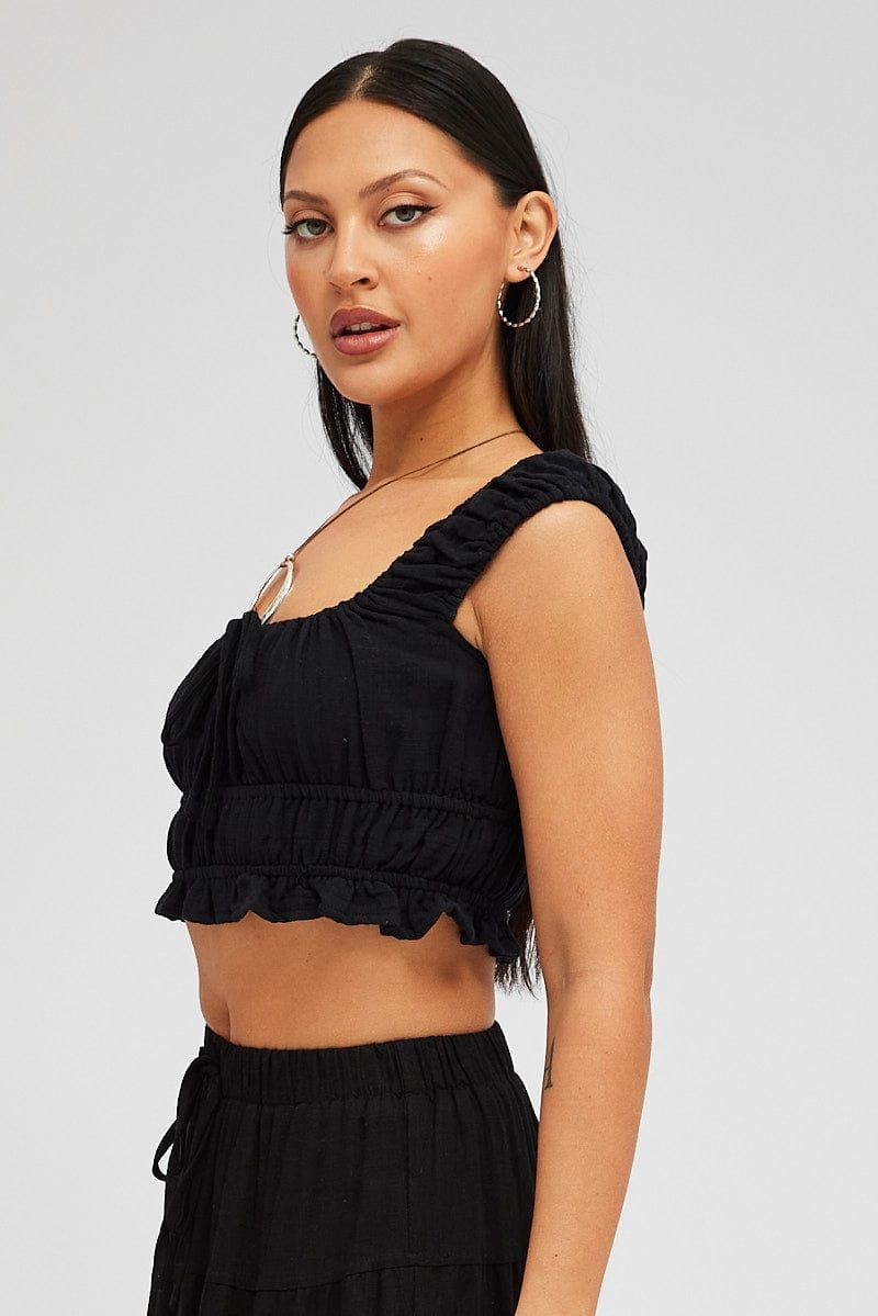 Black Crop Top Short Sleeve sold by Ally Fashion product image thumbnail 4