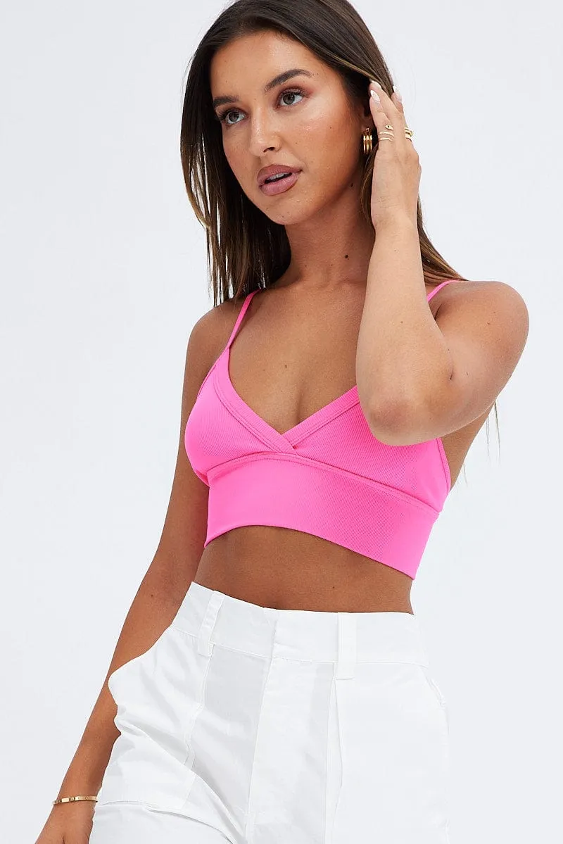 Pink Bralette V neck Seamless sold by Ally Fashion product image thumbnail 3