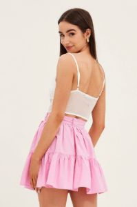 Pink Flare Skirt Skater Poplin sold by Ally Fashion