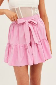 Pink Flare Skirt Skater Poplin sold by Ally Fashion