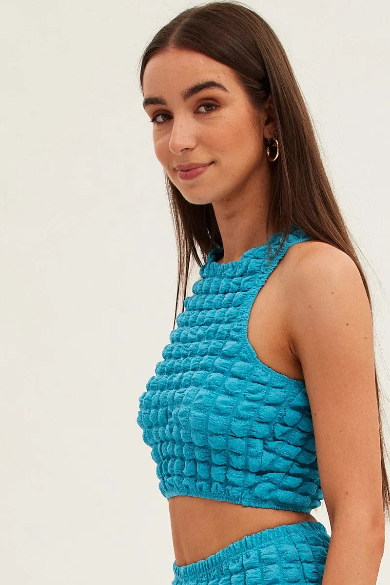 Blue Crop Top sold by Ally Fashion product image thumbnail 4