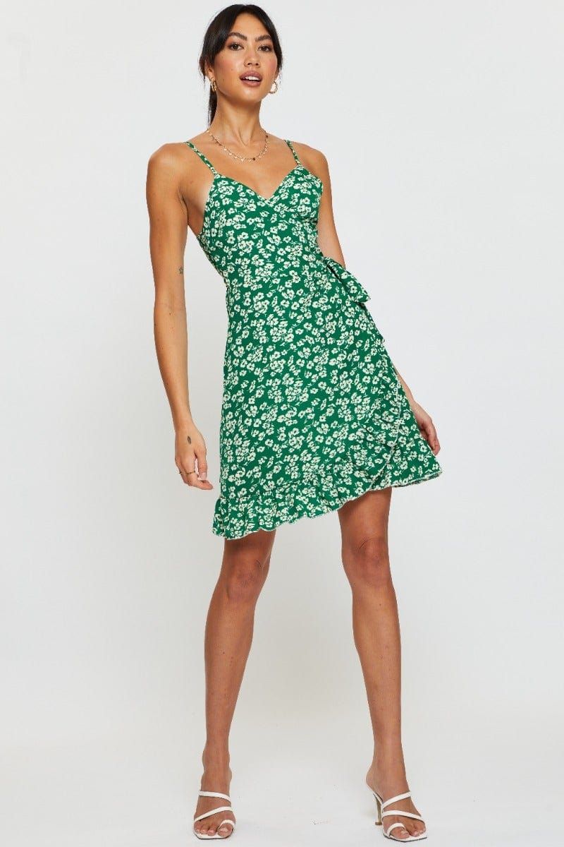 Print Wrap Dress Sleeveless Mini sold by Ally Fashion product image thumbnail 2