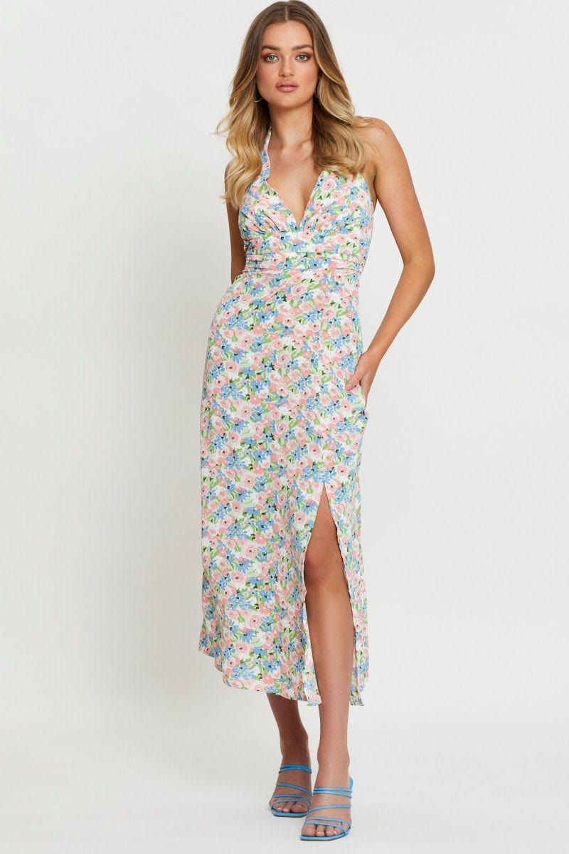 Print Maxi Dress Halter Neck sold by Ally Fashion